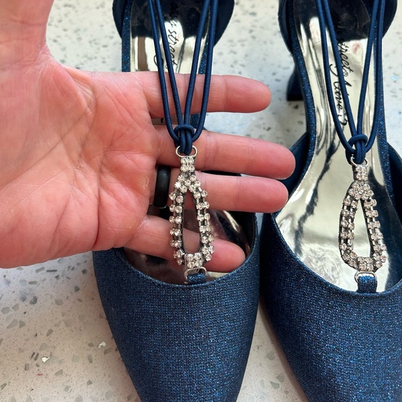 NEW Womens Blue Glitter Easy Street Moonlight Dance Flex Dress Shoes / Size 7 - Picture 3 of 12